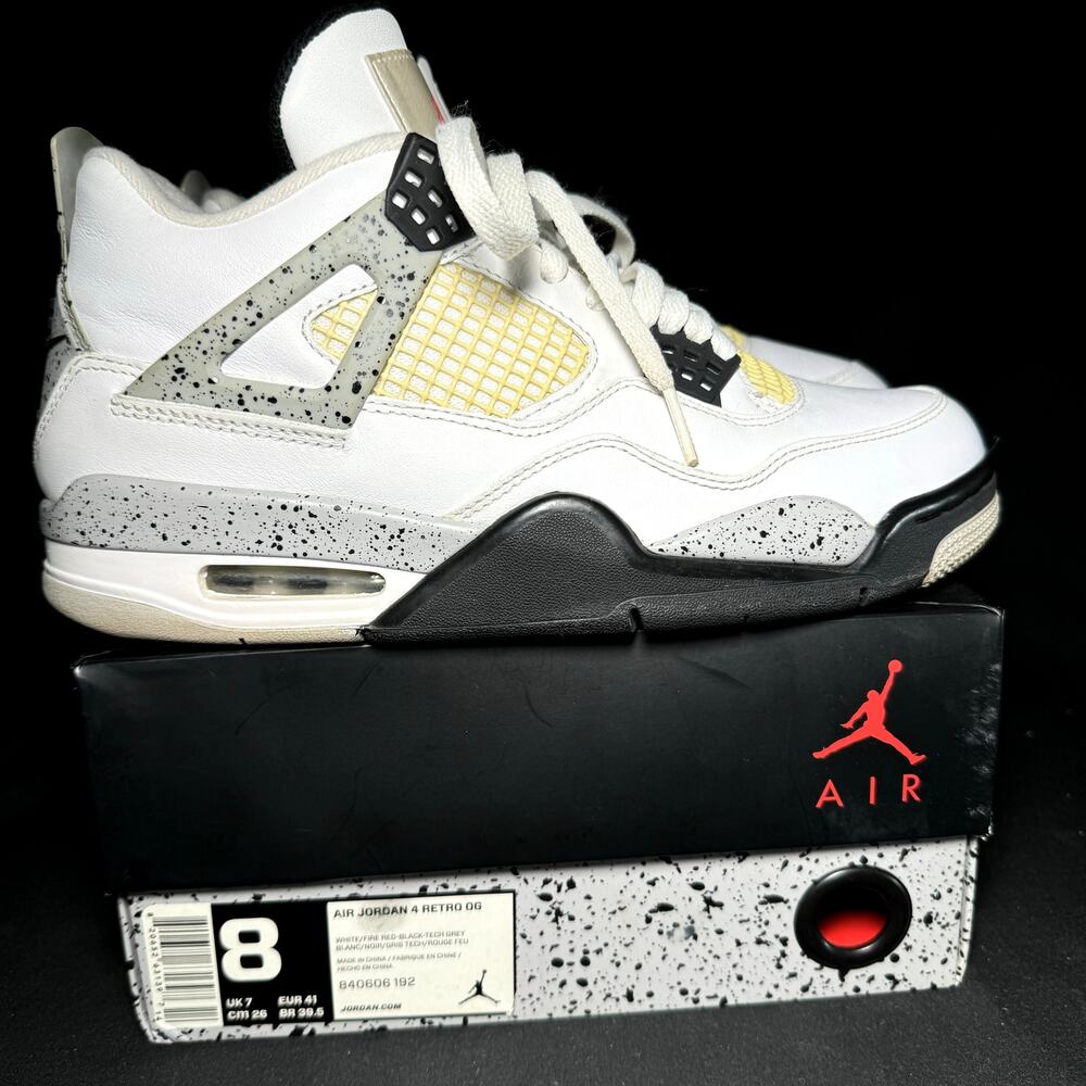 Size 8 - Nike Air Jordan 4 Retro OG White Cement 2016 Men's Shoes